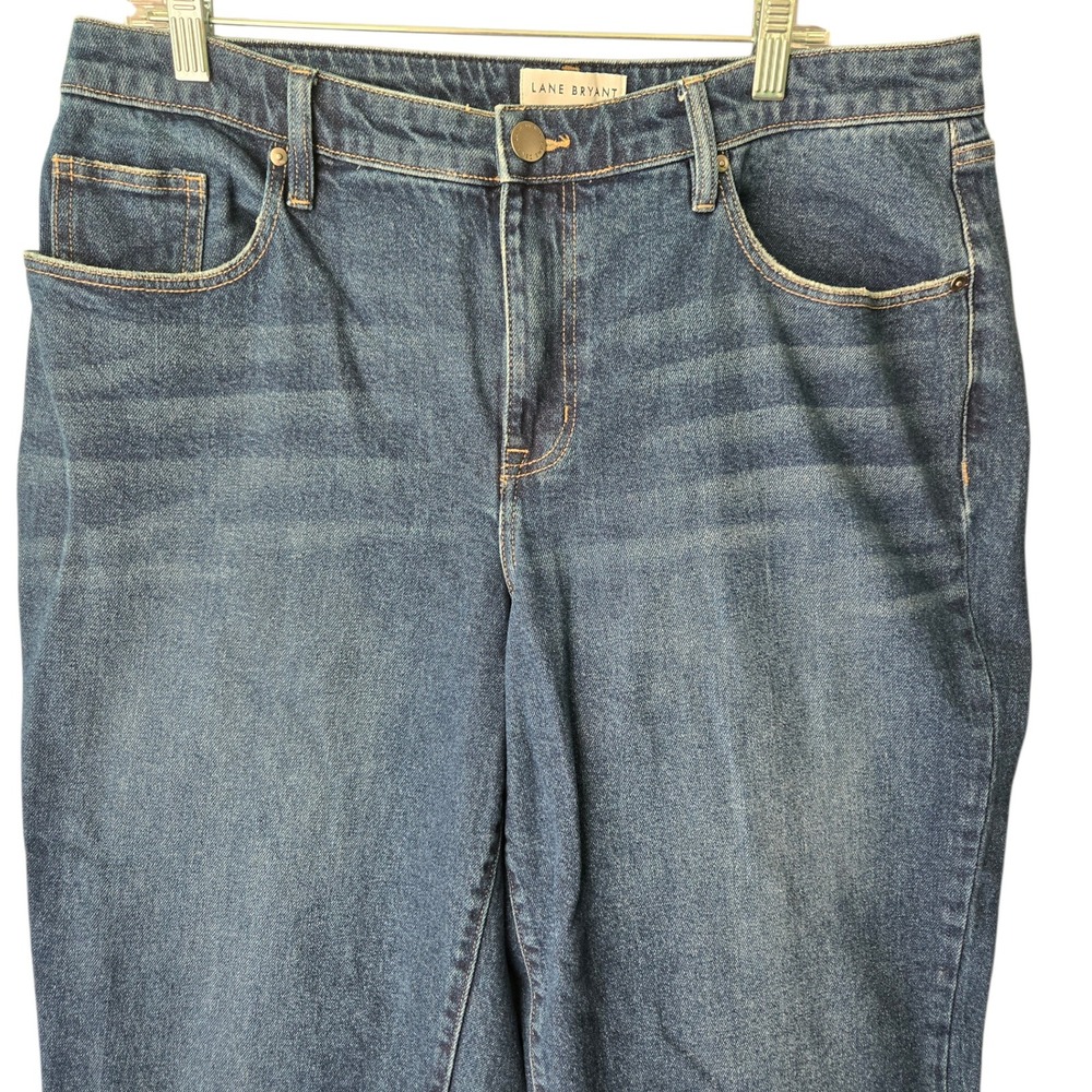 Lane Bryant‎ Mid-Rise Boyfriend Capri Jeans Blue Medium Wash Size 14 Stretch